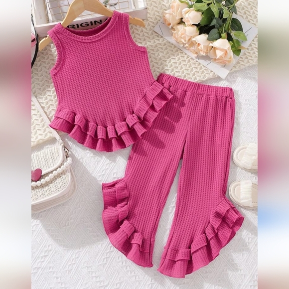 Pink Ruffled Two-Piece Set - Picture 1 of 4
